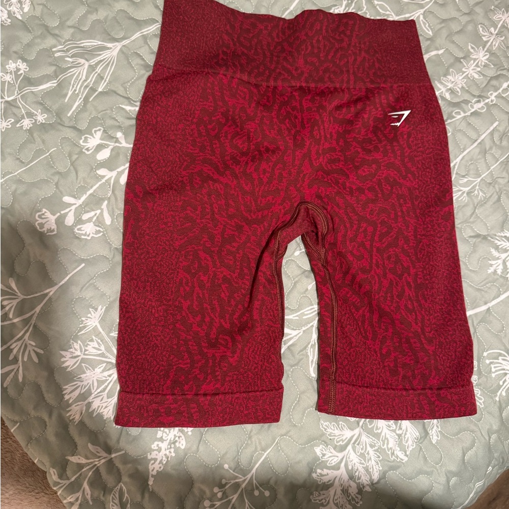 Gymshark Red Bike Shorts High Waist Performance
